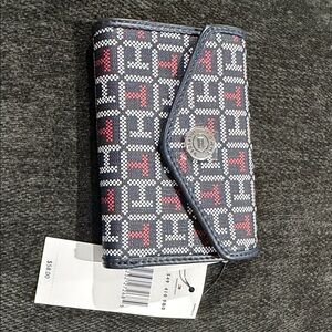 Tommy Hilfiger Navy, White & Red Patterned Trifold Wallet